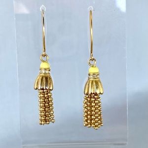 Spartina 449 Gold Plated Lime Color Tassel Earrings